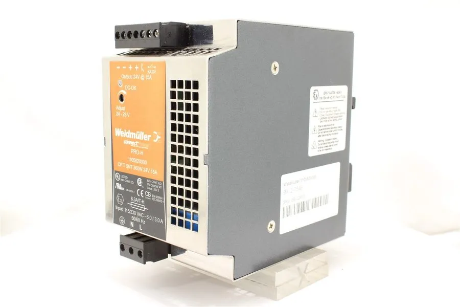 Блок питания Weidmuller 1105820000 PRO-H DIN Rail Power Supply 24 VDC 15 A 360 W — фото лота 1