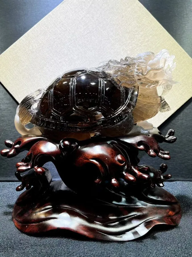 Лабораторный прибор 9.35LB natural smoky quartz Dragon turtle crystal hand carve