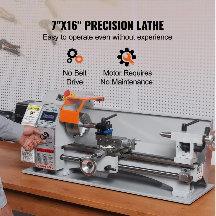 Оборудование ЧПУ Mini Metal Lathe 7''x16'' 150-2500 RPM Variable 800W Metalworki — фото лота 1