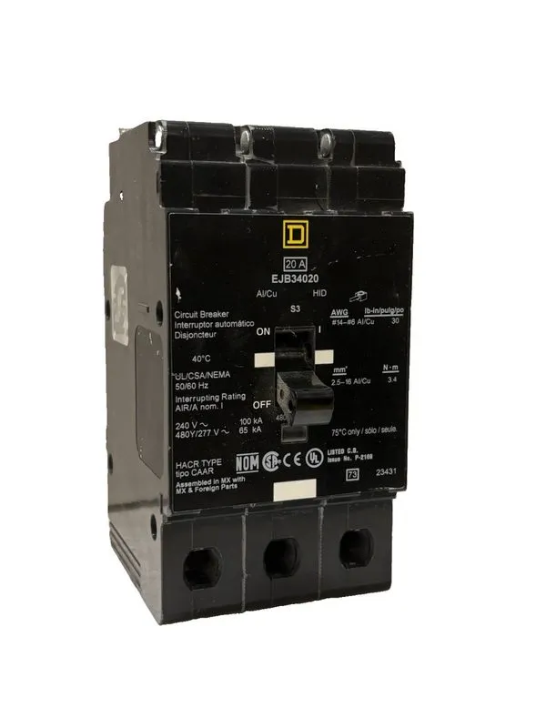 Автоматический выключатель Square D EJB34020 3pole 20amp 480v circuit breaker ty