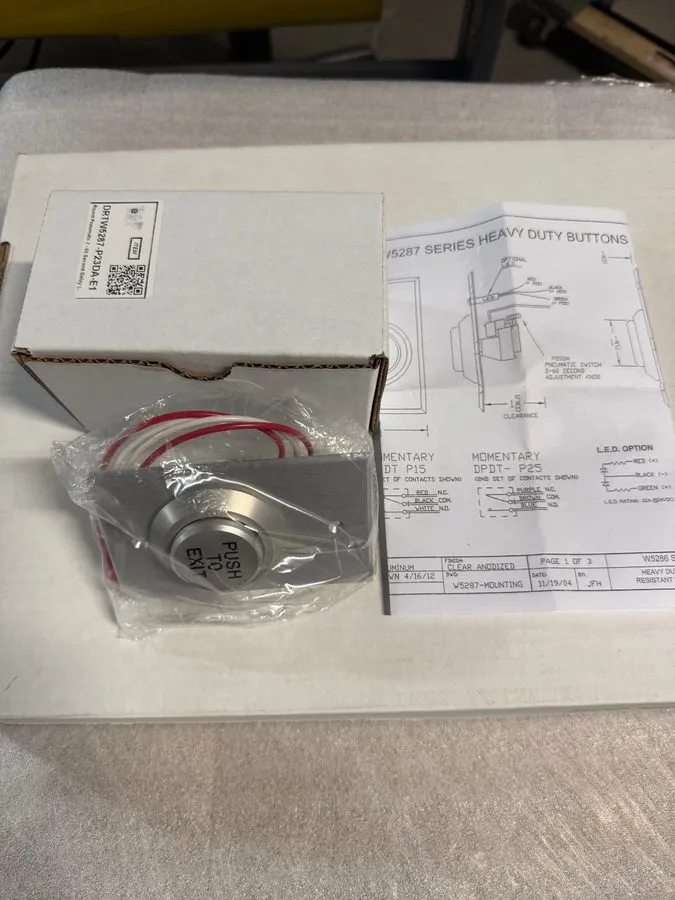Оборудование видеонаблюдения Dortronics W5287-P23daxe1r Push To Exit Button, 24V — фото лота 1