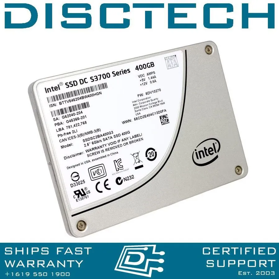SSD-накопитель Intel DC S3700 400GB SSDSC2BA400G3 2.5" SATA 6Gb/s Enterprise SSD