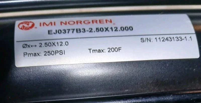 Пневмоцилиндр Norgren EJ0377B3-2.50X12.00 Pneumatic Cylinder 2.5" Bore 12" Strok — фото лота 1