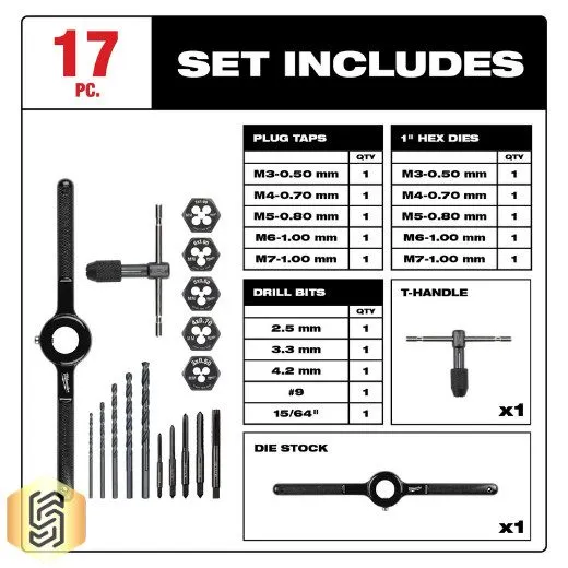 Режущий инструмент Milwaukee 49-22-5601 Metric Tap and Die Set