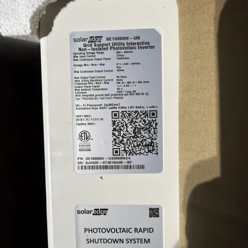 Инвертор SolarEdge SE10000H-US000BENC4 Single Phase Inverter — фото лота 3