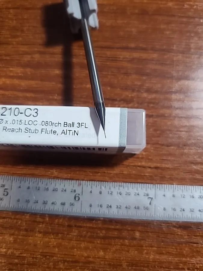 Режущий инструмент Harvey Tool .010" Carbide Ball Endmill 3 Flute LR Stub 34210- — фото лота 1