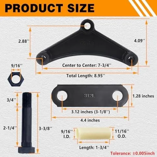 Такелажная скоба Trailer Axle Equalizer 256L Shackle Kit для 3500lb-5200lb Trail — фото лота 2