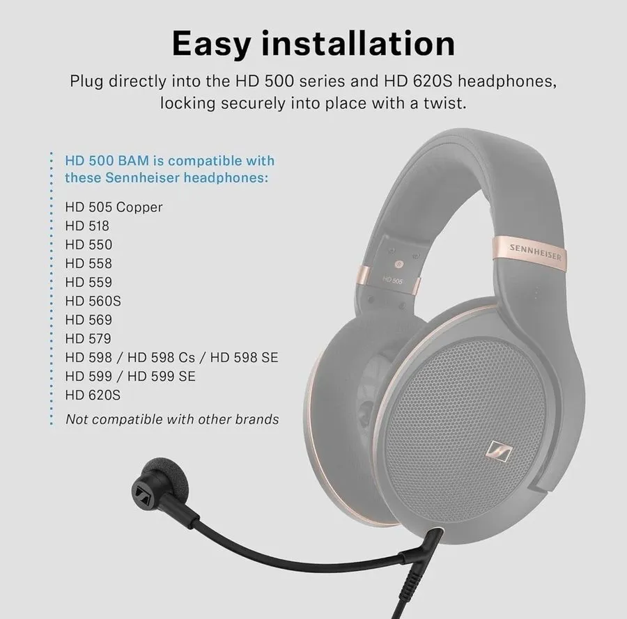 Микрофон Sennheiser HD 500 BAM Boom Arm Microphone для HD 500 Series/620S Headph — фото лота 1