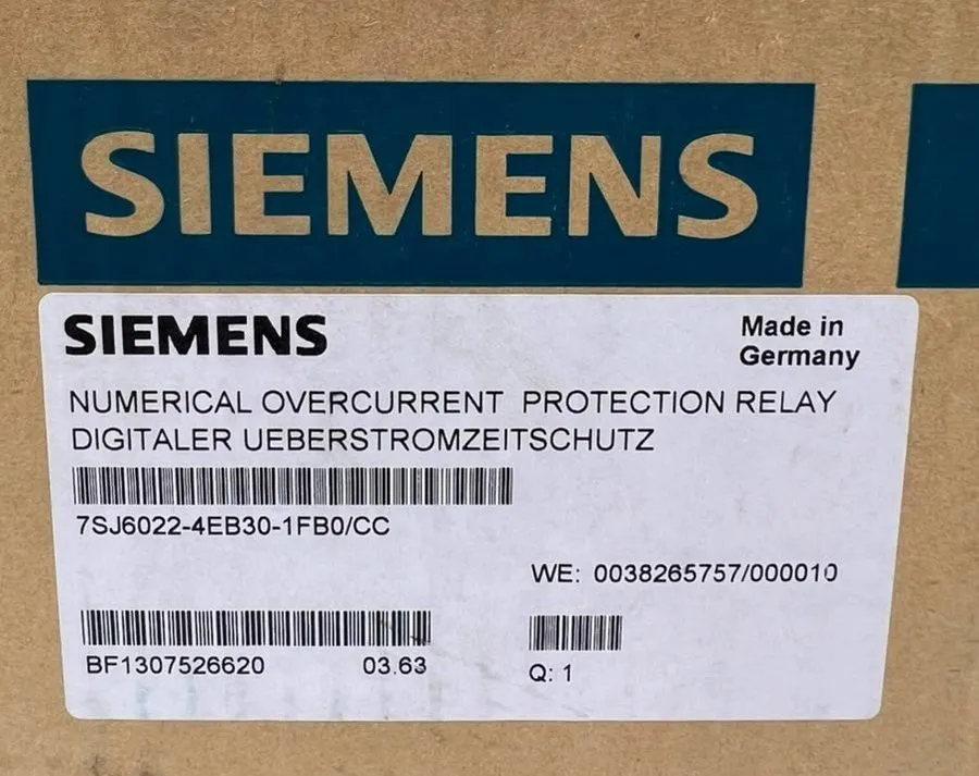 Реле защиты SIEMENS 7SJ6022-4EB30-1FB0/CC NUMERICAL OVERCURRENT PROTECTION RELAY