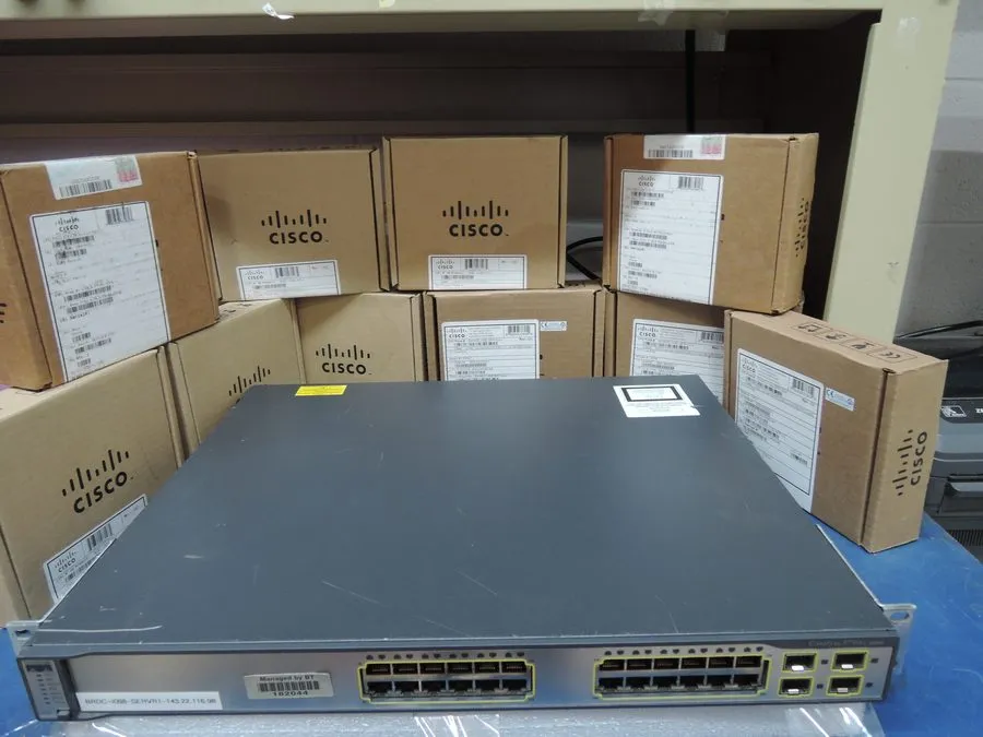 Коммутатор Cisco WS-C3750G-24TS-E1U 24 Port Ethernet Gigabit Switch. 90 Day's . 
