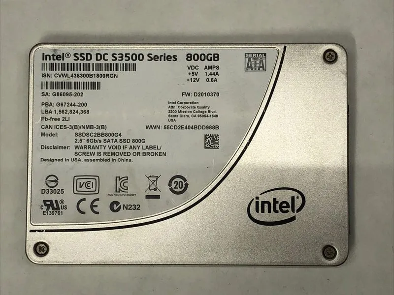 SSD-накопитель Intel DC S3500 800GB SSD 2.5" SATA 6Gb/s Solid State Drive SSDSC2 — фото лота 1