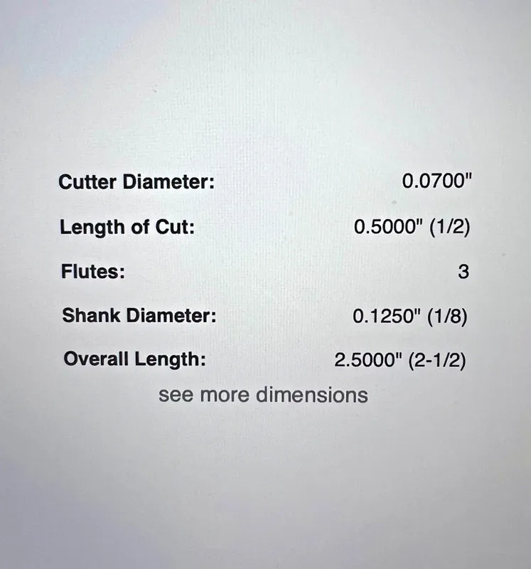 Режущий инструмент HARVEY TOOL 12770-C4 .070" DIA .500" LOC 3 FL CARBIDE SQ END  — фото лота 1