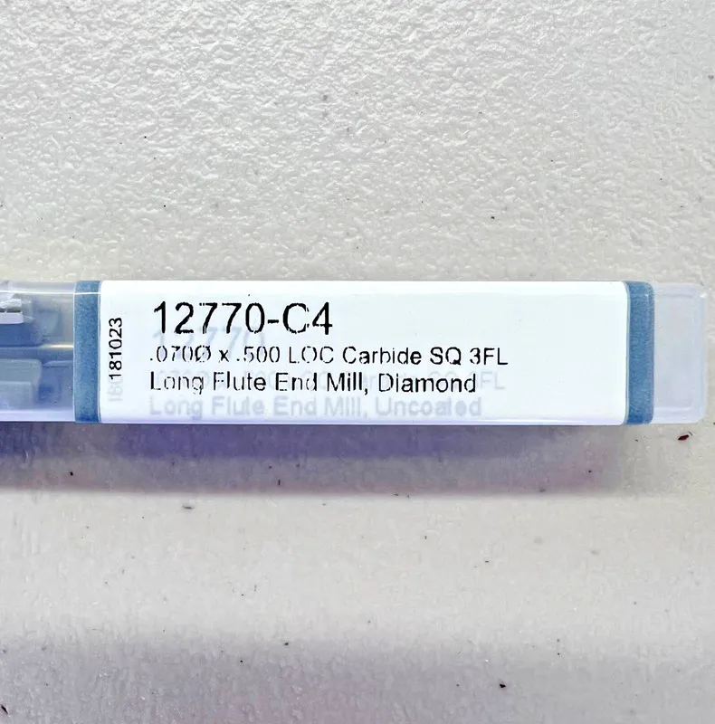 Режущий инструмент HARVEY TOOL 12770-C4 .070" DIA .500" LOC 3 FL CARBIDE SQ END  — фото лота 2