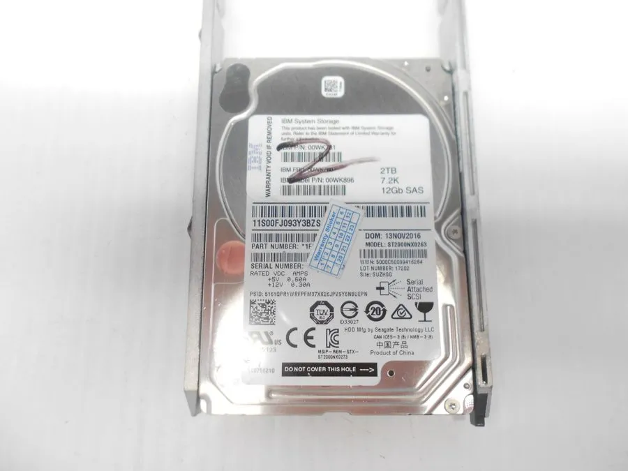 Жёсткий диск IBM Lenovo 2TB 7.2K SAS 12Gb/s 2.5" SFF Enterprise HDD 00WK780 00WK