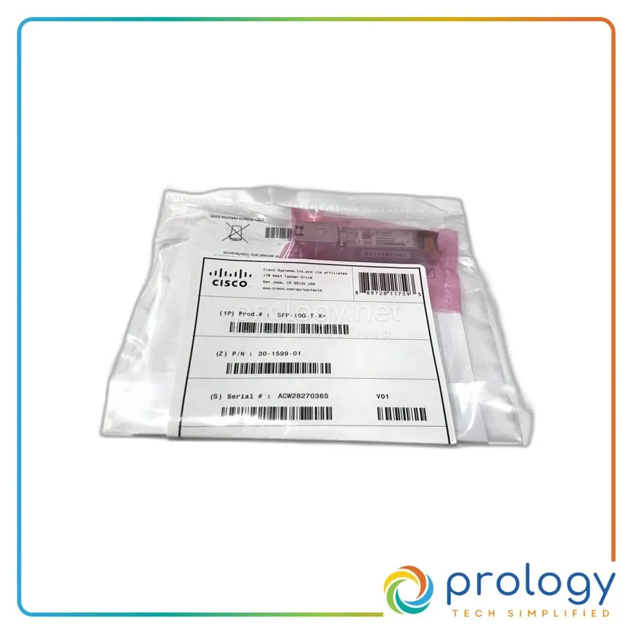 Трансивер Cisco SFP-10G-T-X SFP+ 10GBASE-T Copper RJ45 Transceiver 30m w/ Hologr