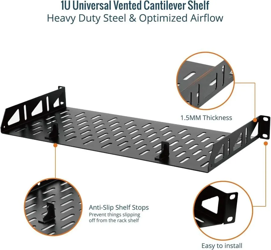 Стойка/шкаф Tecmojo 1U Rack Shelf,19 inch Shelf 6 Depth,Rack 6 in — фото лота 2