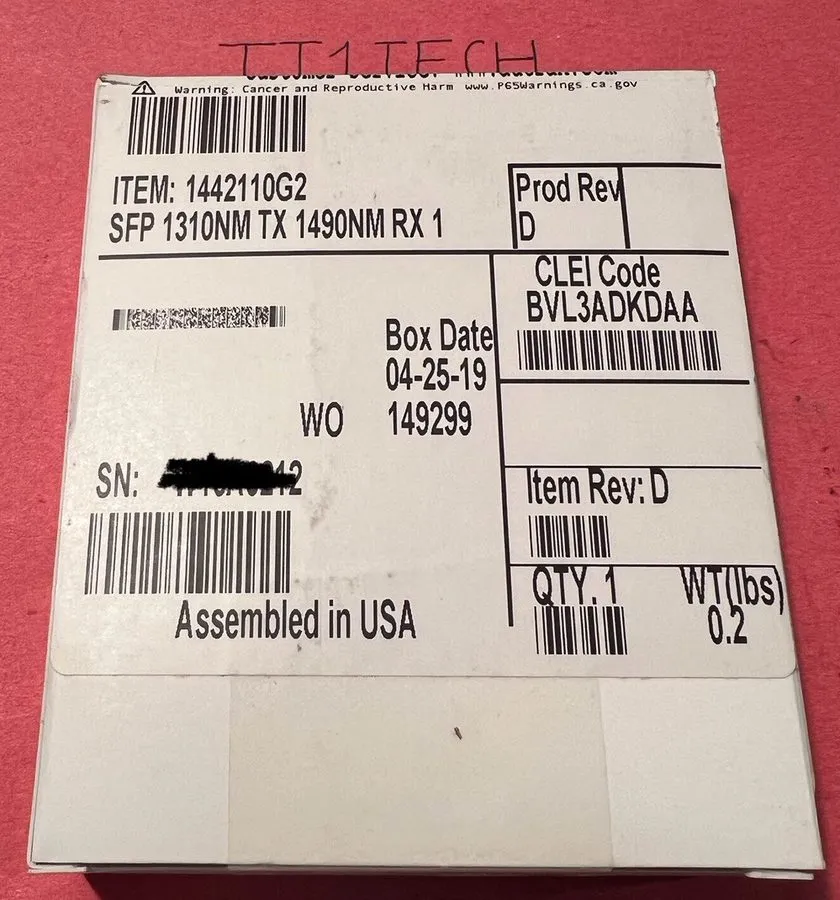 Трансивер GLC-BX-U Cisco 1000BASE-BX-U BiDi SFP 1310nm TX / 1490nm RX 10km SMF T