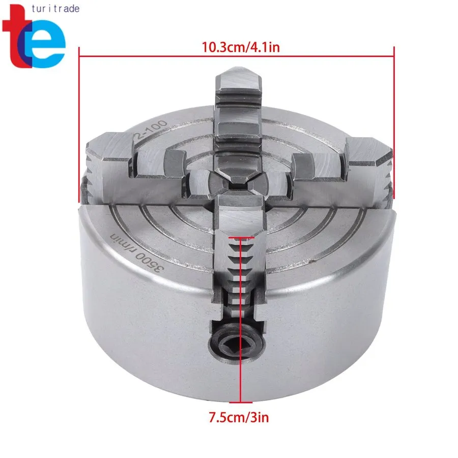 Режущий инструмент Heavy Duty 4-Jaw Reversible Lathe Chuck 100mm K72-100 Woodwor