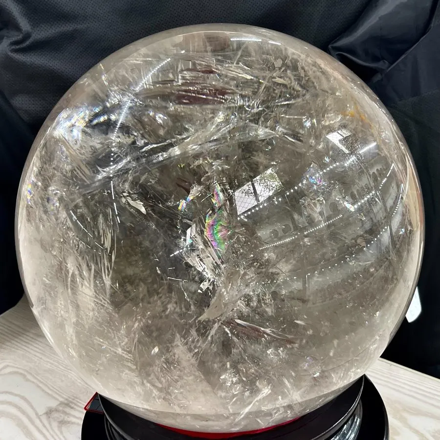 Лабораторный прибор 103.4LB TOP! Big Natural Rainbow clear Quartz ball carved Cr