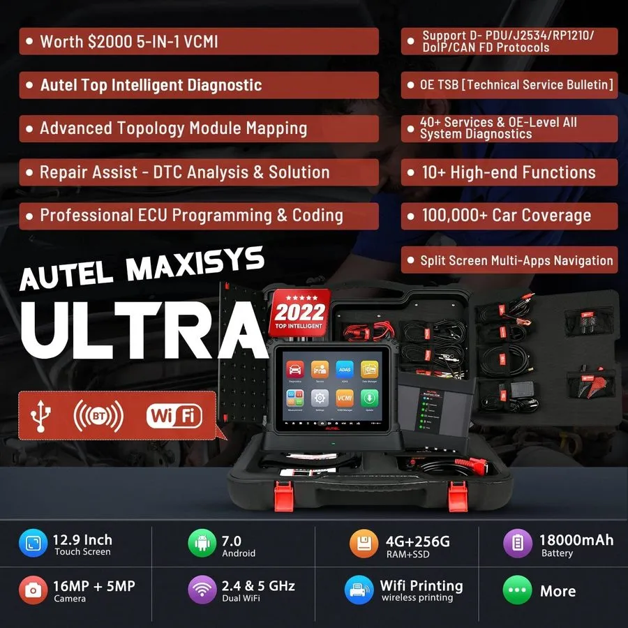 Диагностический сканер Autel MaxiSYS Ultra Elite MK908P MK808 Auto Diagnostic Sc