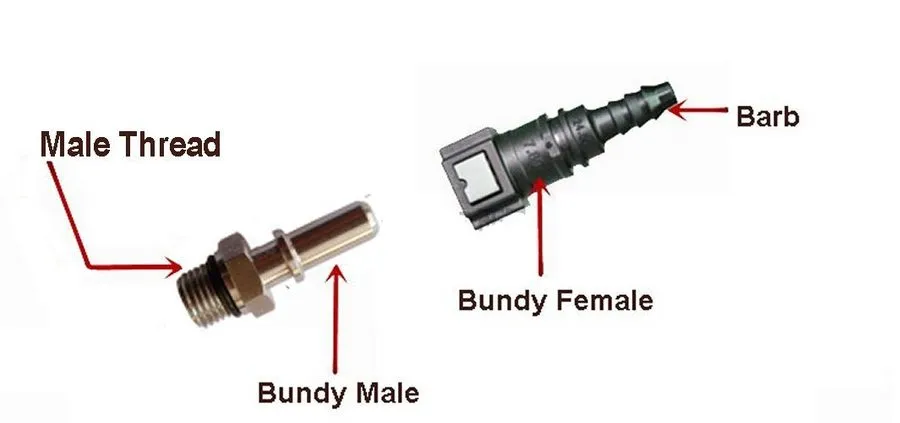 Датчик Fitting Fuel Line Quick Connector Metric M12 M12X1.5 to 3/8" Bundy Male T