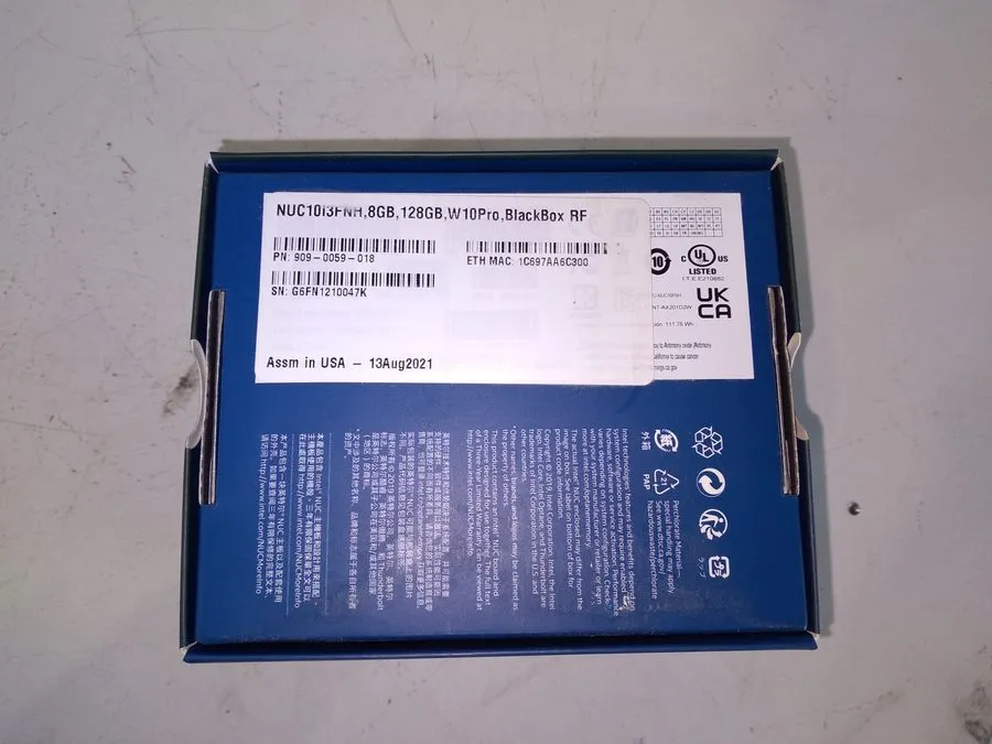 Intel NUC10i3FNH Mini PC i3-10110U 8GB RAM 128GB SSD Windows 10 Pro
