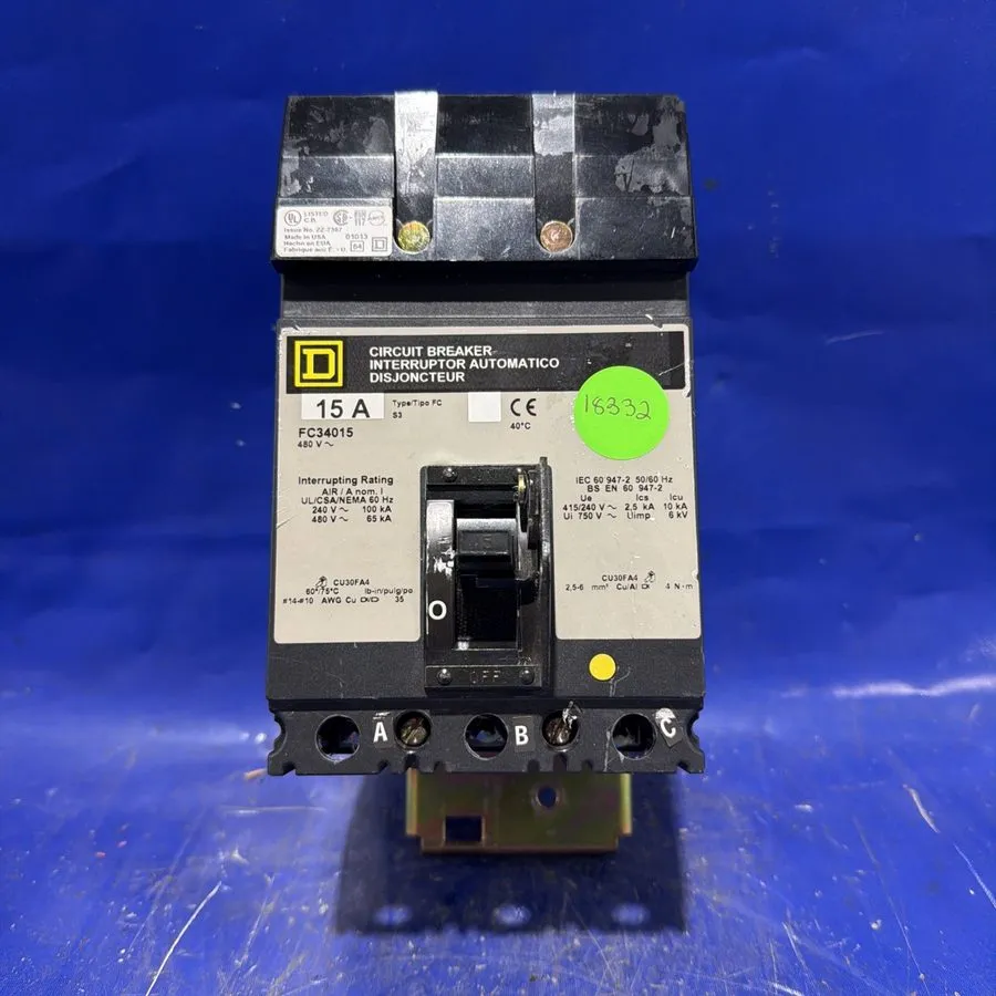 Автоматический выключатель Square D FC34015 Circuit Breaker 15 Amp, 3 Pole, 480V