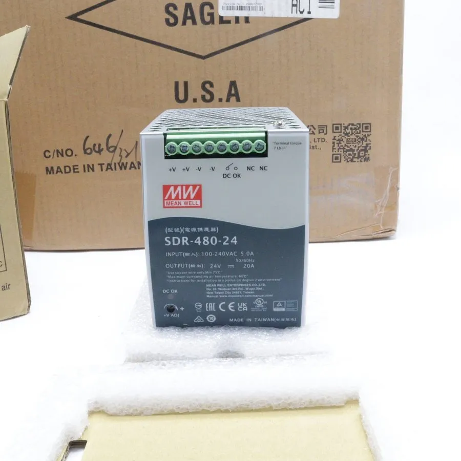 Блок питания MEAN WELL SDR-480-24 DIN Rail Power Supply 24V 20A 480W 100-240VAC