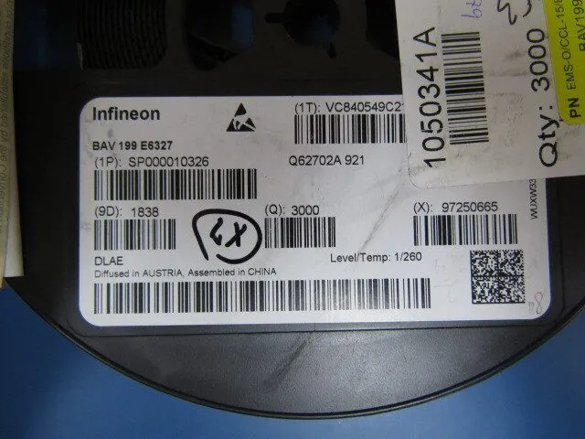 Диод INFINEON BAV199E6327HTSA1 Qty of 3996 per Lot Diode Array 1 Pair Series Con — фото лота 1