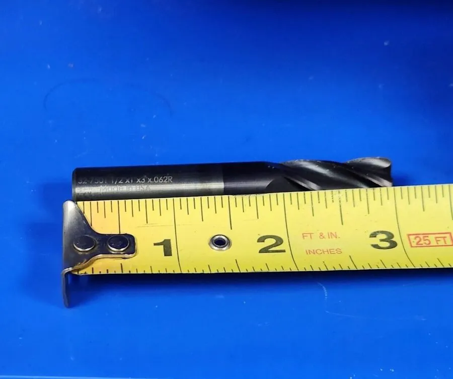 Режущий инструмент D&I 32-7501 Corner Radius End Mill 1/2" x 1" x 3" x .062" Rad — фото лота 2