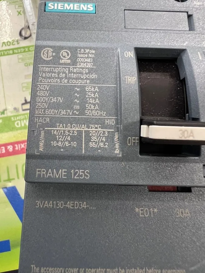 Автоматический выключатель Siemens 3VA4130-4ED34-0AA0 ,Circuit Breaker, 3P/30A /