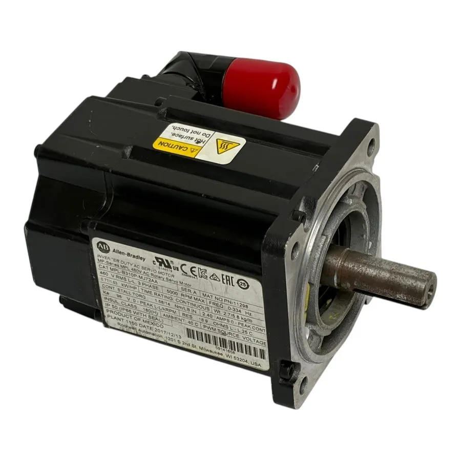 Серводвигатель Allen Bradley MPL-B310P-MJ72AA /A 460V 5000RPM Frame 3 1.58Nm Ser — фото лота 1