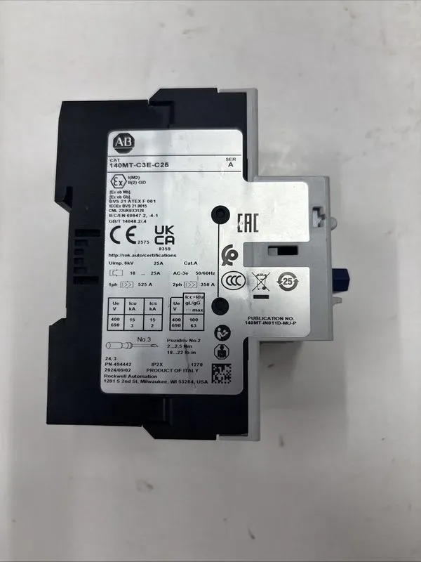 Автоматический выключатель 140MT-C3E-C25 AB MOTOR PROTECTION CIRCUIT BREAKER — фото лота 2