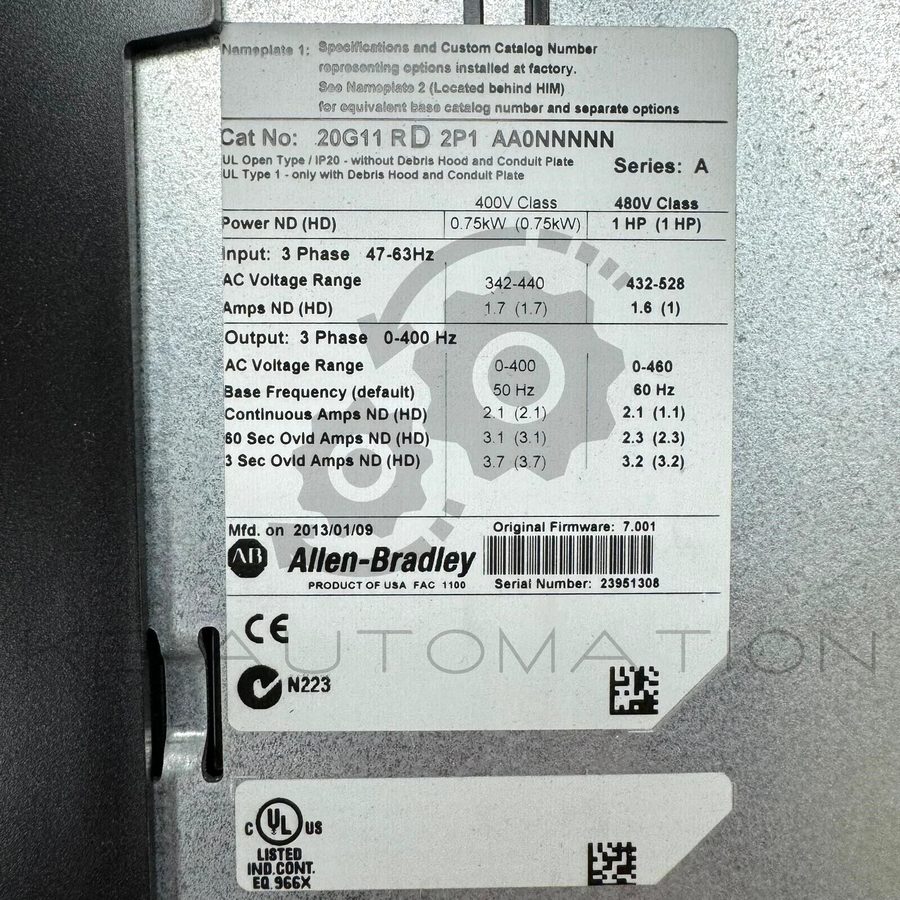 Фото лота 20G11RD2P1AA0NNNNN от продавца №11557