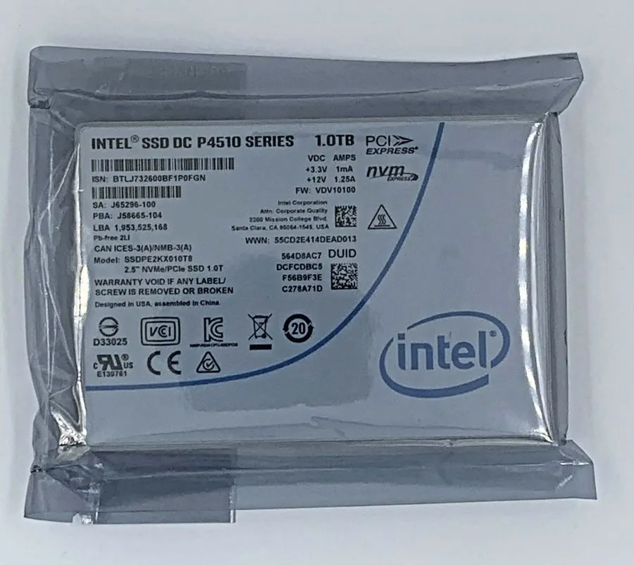 SSD-накопитель Intel SSD DC P4510 1TB NVMe U.2 2.5in PCIe 3.1 x4 Enterprise SSD