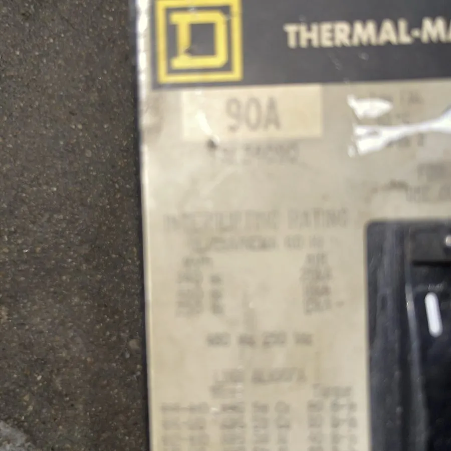 Автоматический выключатель Square D FAL34090 3 Pole 90A 480V FAL Circuit Breaker — фото лота 1