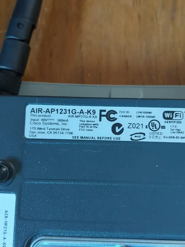 Точка доступа Wi-Fi Cisco AIR-AP1231G-A-K9 Aironet 1200 Series Wireless Access P — фото лота 3