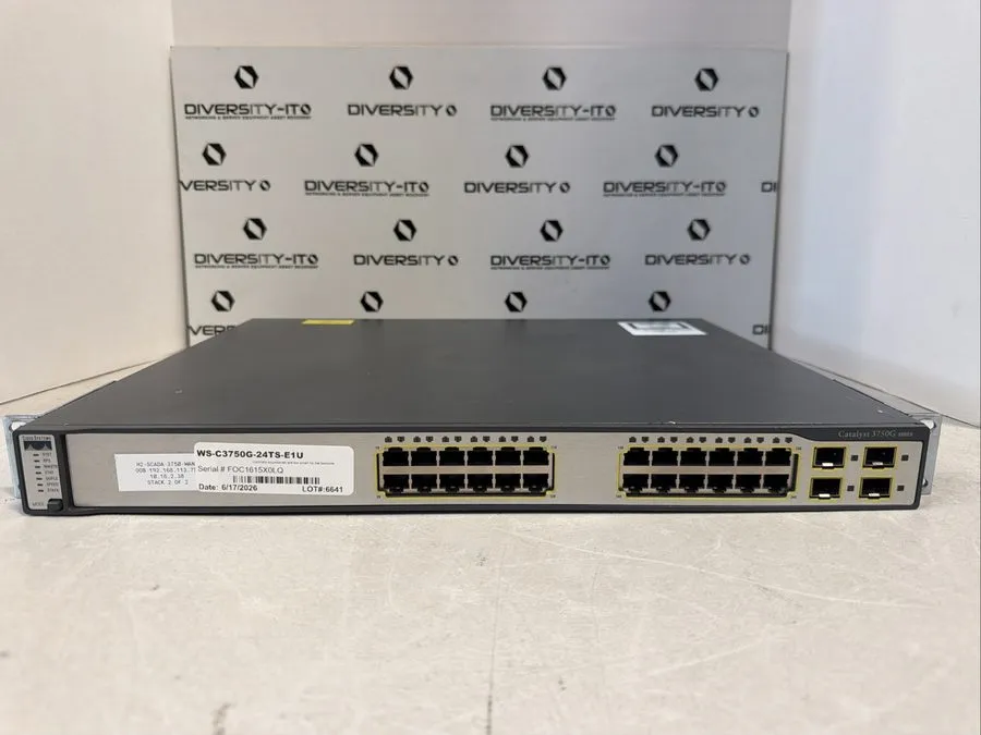 Коммутатор Cisco WS-C3750G-24TS-E1U 24 Port Ethernet Gigabit Switch. 90 Day's . 