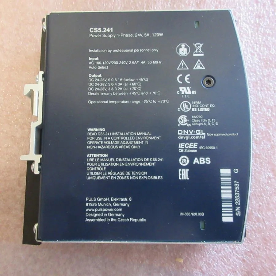 Блок питания PULS DIMENSION CS5.241 DIN Rail Power Supply 24V 5A 120W, 100-240VA