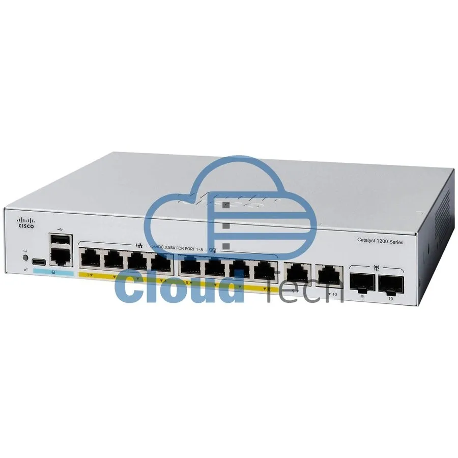 Коммутатор Cisco Catalyst C1200-8P-E-2G Smart Switch 8Port GbE PoE+ 2x1G