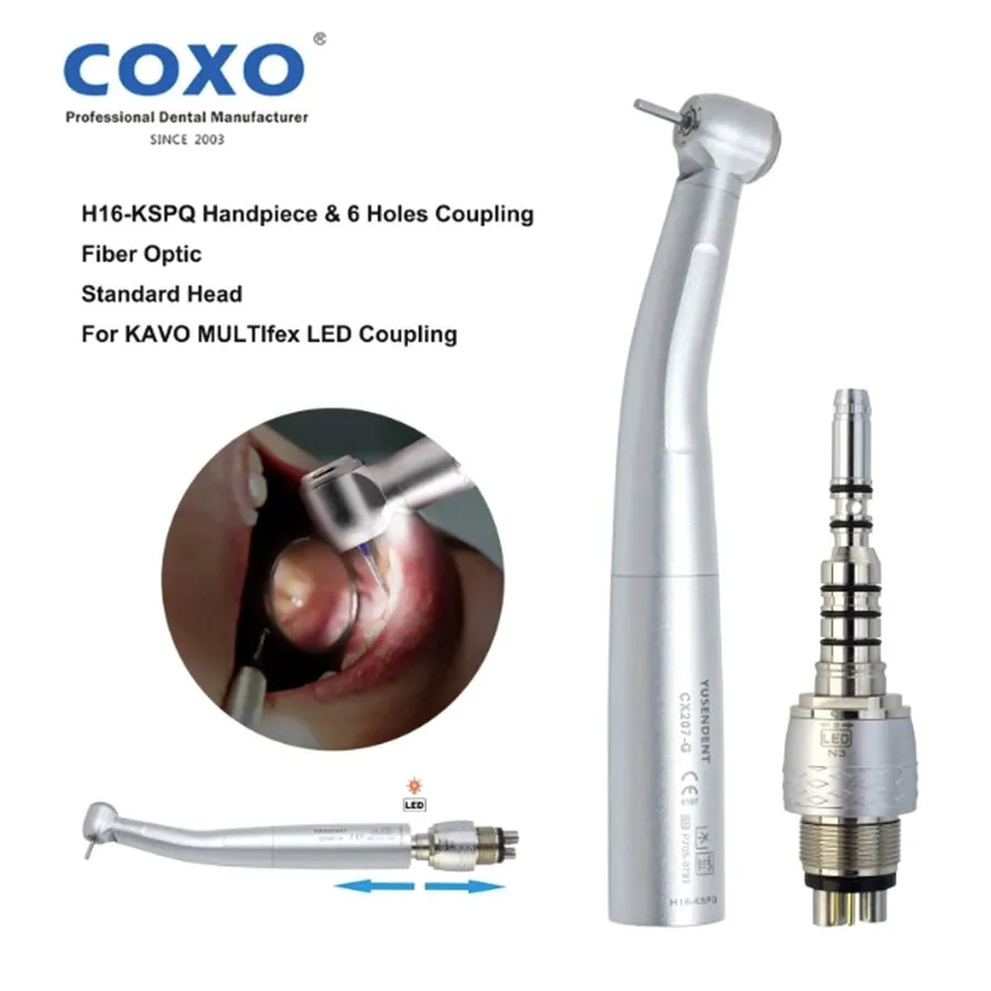 Стоматологический наконечник Dental High Speed Handpiece Turbine COXO CX207-G-SP — фото лота 3
