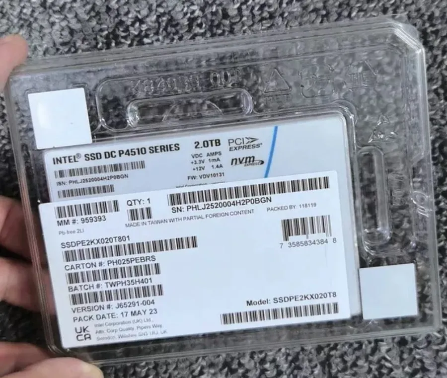 SSD-накопитель Intel P4510 2TB PCIe Gen3 x4 NVMe U.2 2.5" Enterprise SSD SSDPE2K