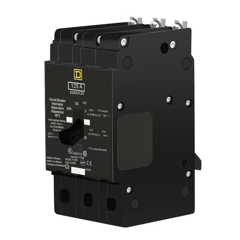 Автоматический выключатель Square D EGB34125 3 Pole 125 Amp 480V Circuit Breaker