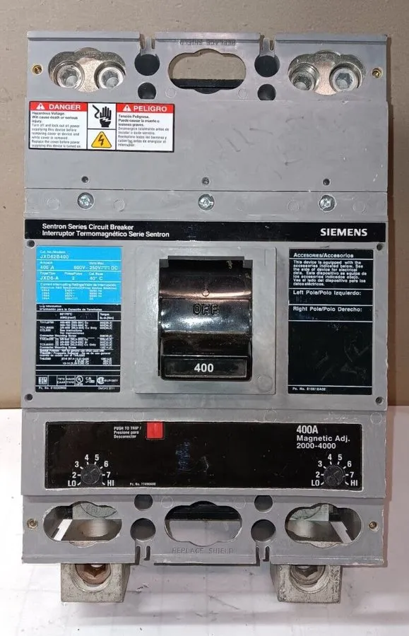 Автоматический выключатель SIEMENS SENTRON JXD62B400 400 AMP CIRCUIT BREAKER 600