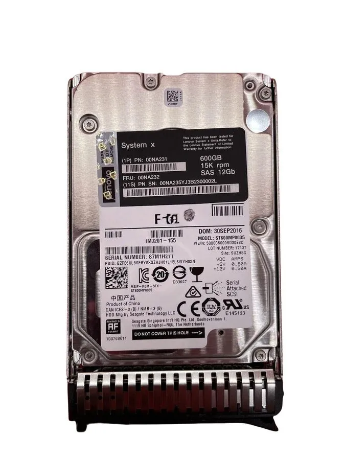 Жёсткий диск 00NA232 00NA235 LENOVO 00NA231 600GB 15K RPM 12Gb/s 2.5" SAS HDD Ha