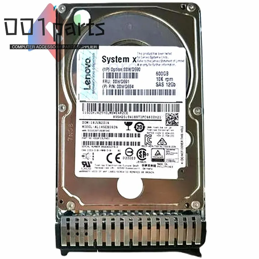 Жёсткий диск Lenovo 00WG690 00WG691 600GB 2.5"SAS 10K 12Gbps G3HS X3650M5 Hard D