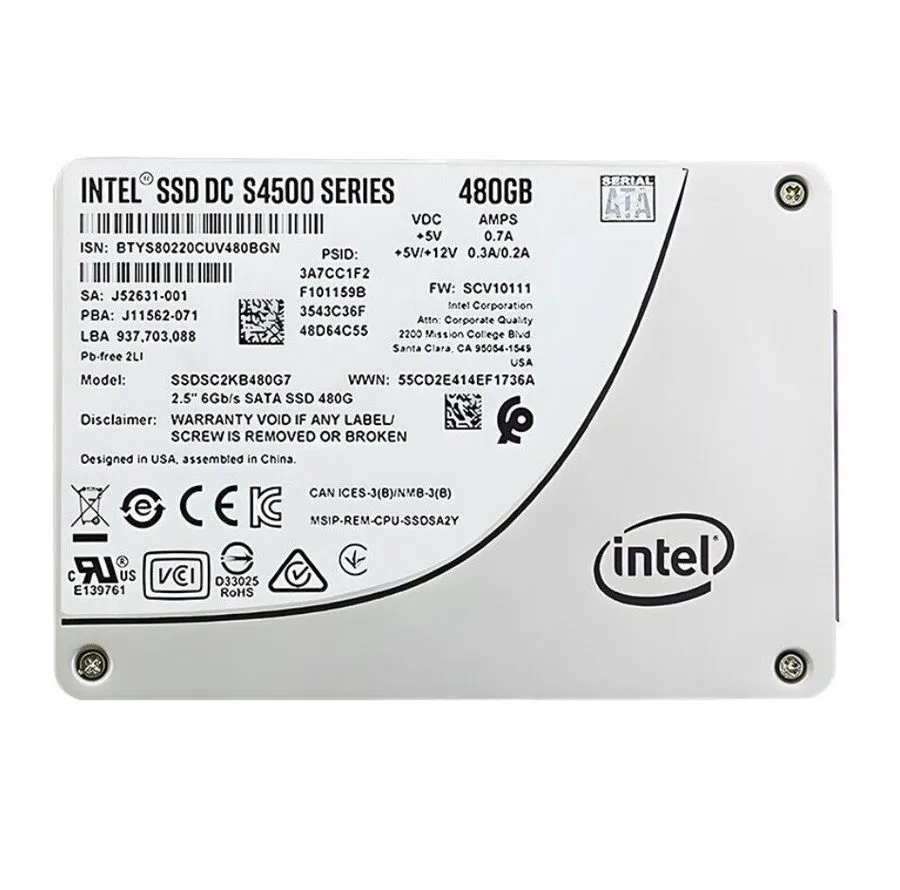 SSD-накопитель Intel DC S4500 480GB SATA 6Gb/s 2.5" Internal SSD SSDSC2KB480G7 1
