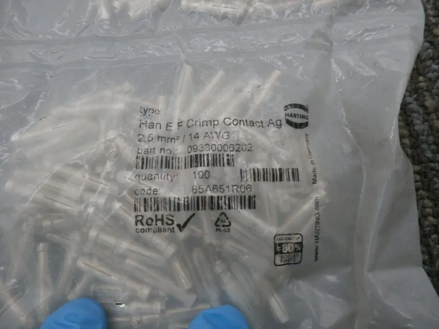 Тестер Harting 09330006202 Han E Female Crimp Contacts 14 AWG 2.5mm2 — фото лота 1