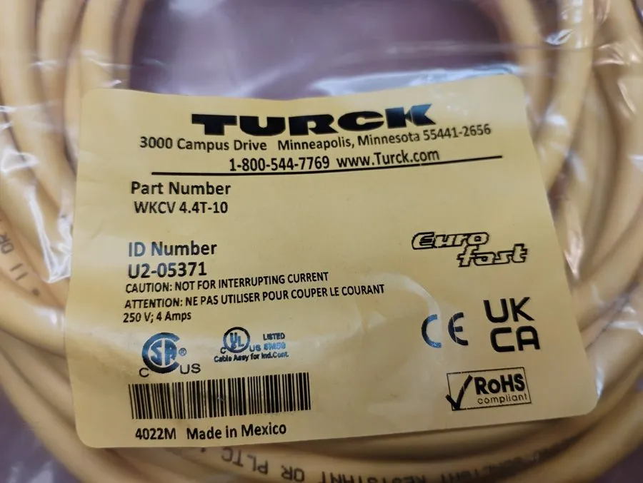 Соединительный кабель Turck RK 4.4T-10 Double Ended Cordset U2173-10 250VAC/DC 4
