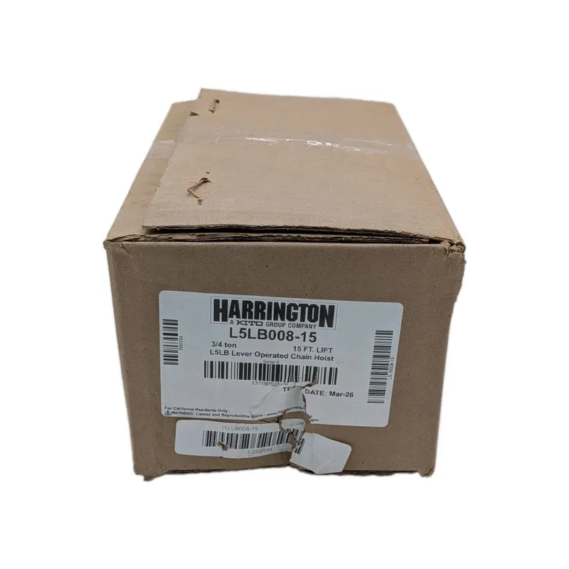 Таль 1 EA. Harrington LB008-15 Lever Chain Hoist 3/4t Cap. 15 Ft Lift W/ Load Ce
